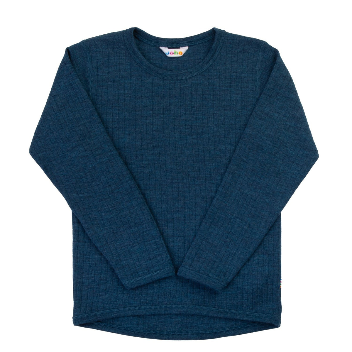Joha merinowol shirt met lange mouwen in ink blue, vooraanzicht plat gelegd