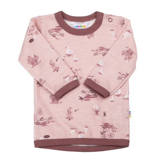 Wollen shirt Joha | roze | ganzen