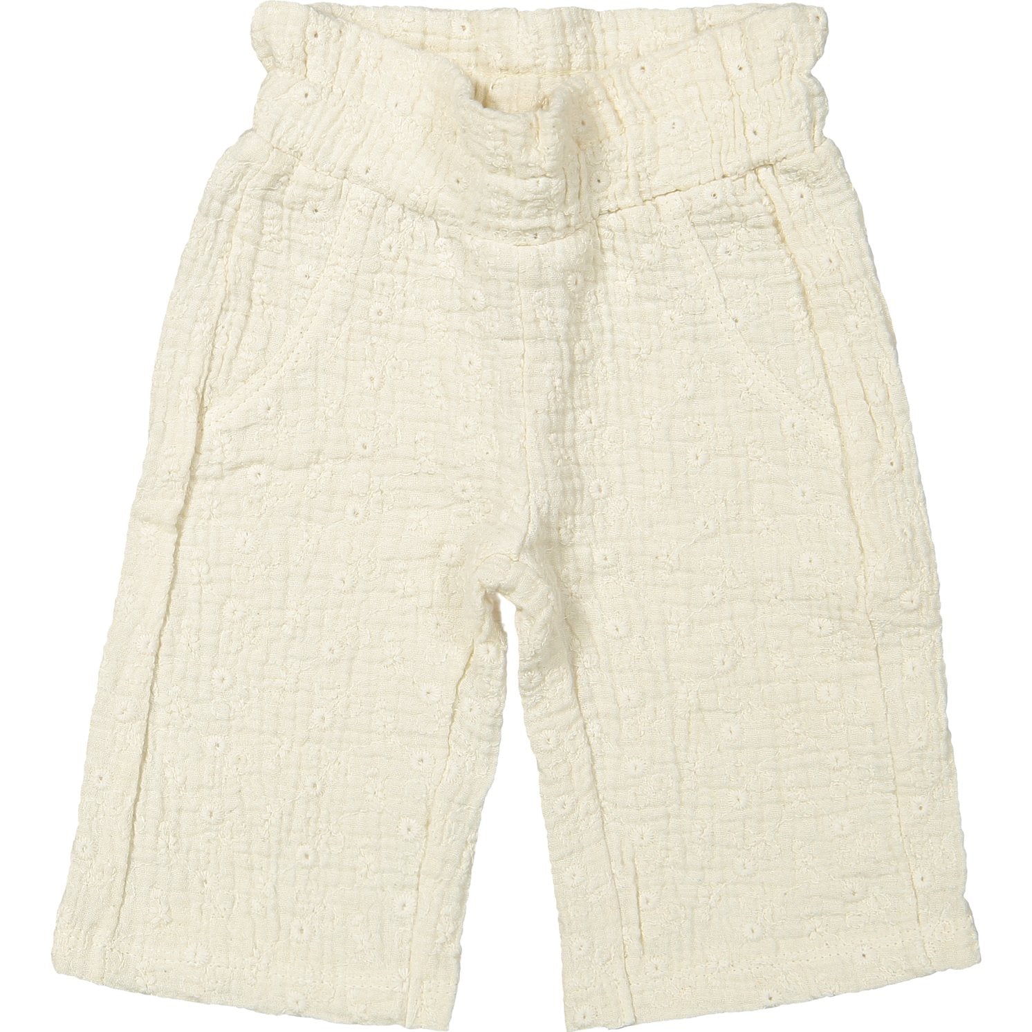 Riffle Amsterdam broek met embroidery details, vooraanzicht tegen witte achtergrond