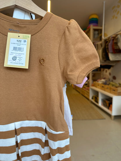 Jurkje Katvig bruin maat 122 streepjes