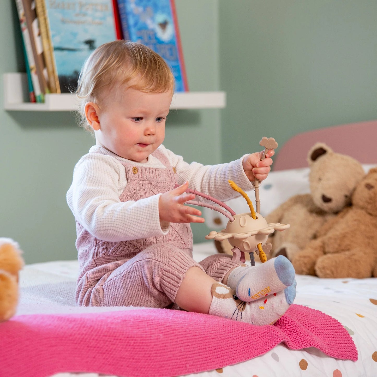 Siliconen trek speelgoed aardekleuren