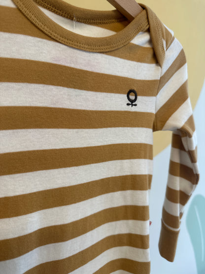 Katvig romper gele streep | lange mouw | biologisch katoen