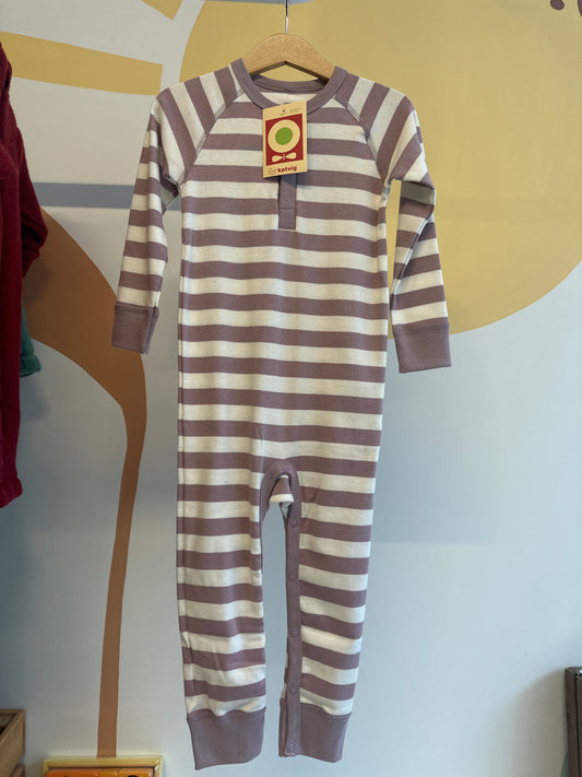 Katvig jumpsuit lila gestreept | biologisch katoen