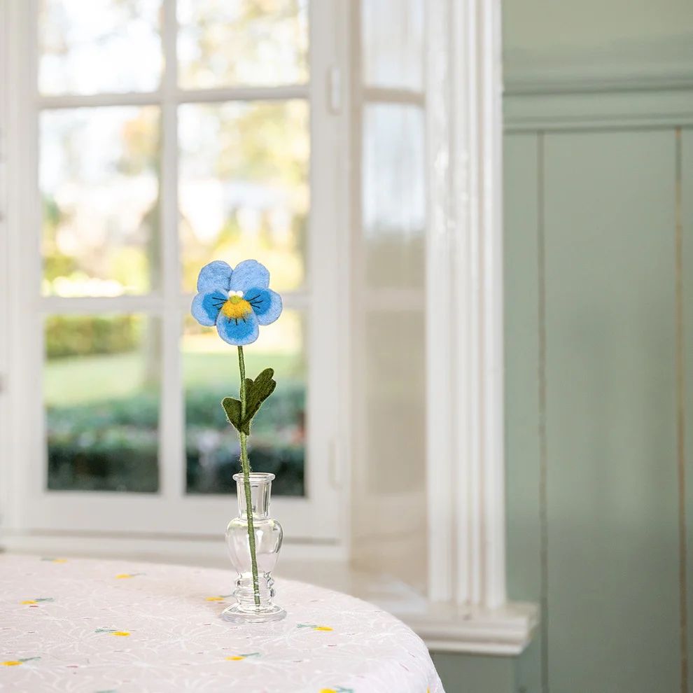 Bloem van wolvilt - Viooltje - Blauw