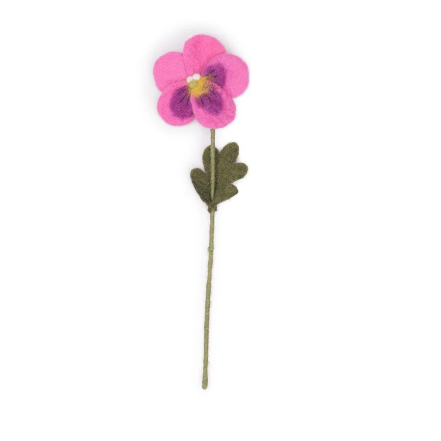 Bloem van wolvilt – Viooltje – Fuchsia