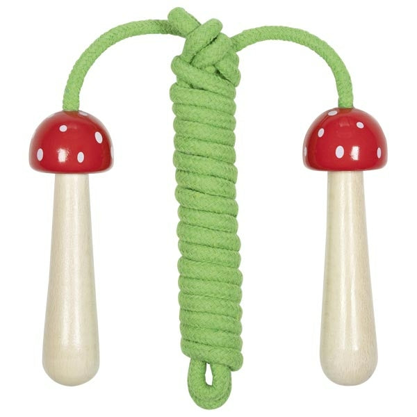 Springtouw groen met paddestoelen