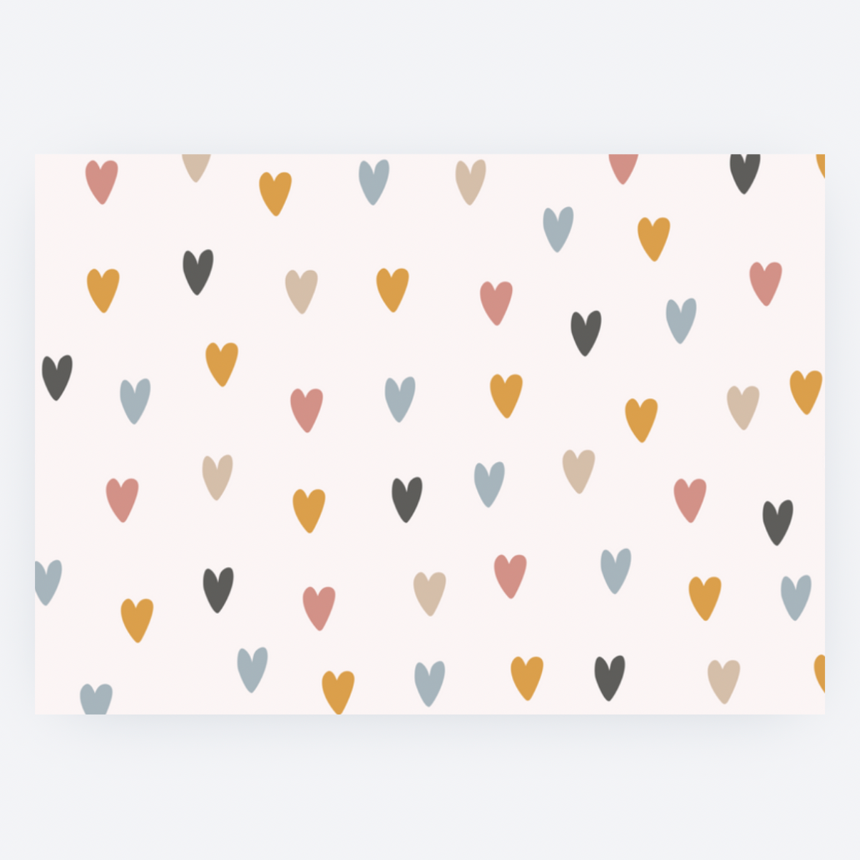 Ansichtkaart - Beige met Hartjes