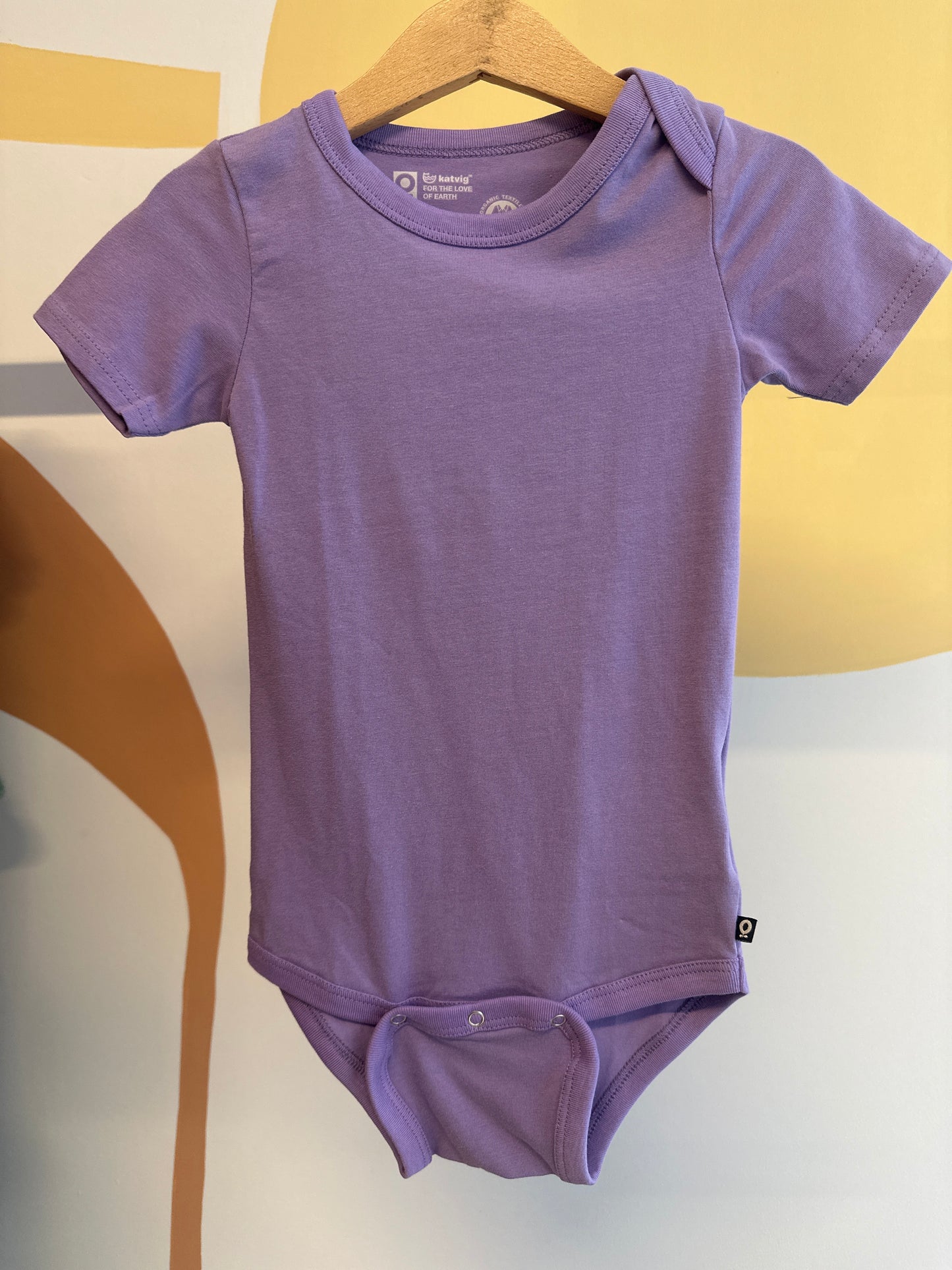 Katvig romper paars | korte mouw | biologisch katoen