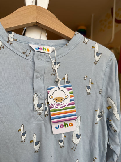 Joha shirt blauw met meeuwen bamboe maat 116/122