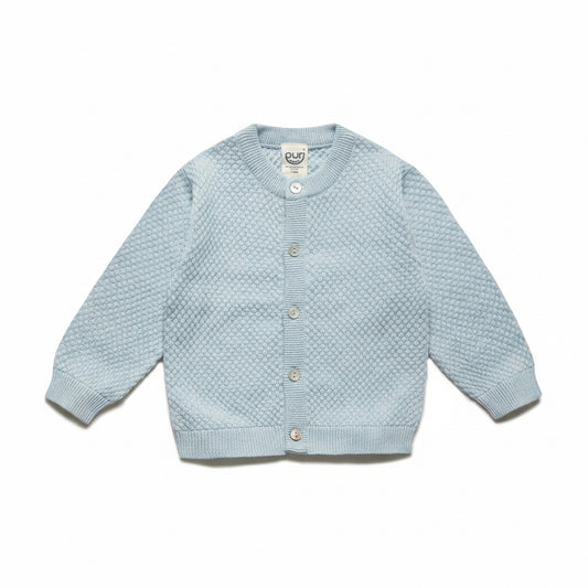 Vestje popcorn - katoen/zijde - lichtblauw