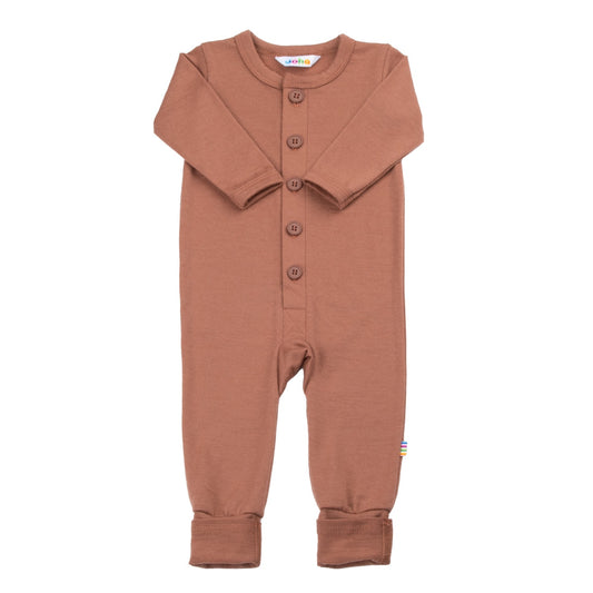 Joha boxpakje met grote knopen | bruin | 100% merino wol