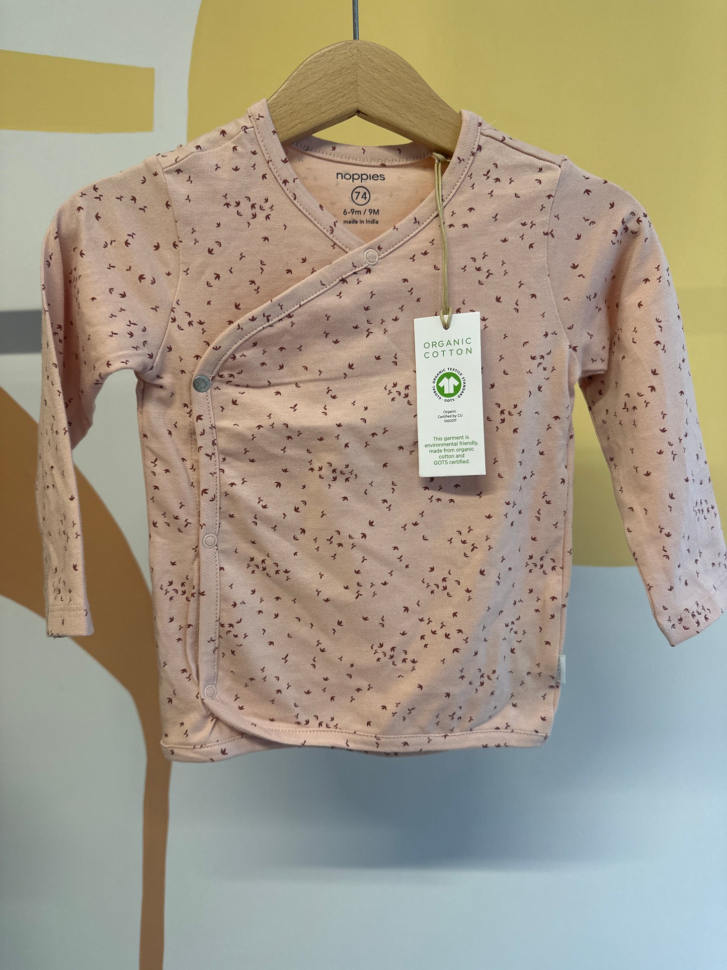 T-shirt roze overslag Noppies  (biologisch katoen)