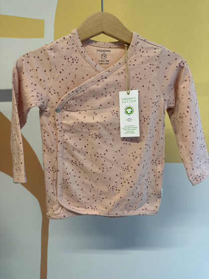 T-shirt roze overslag Noppies  (biologisch katoen)