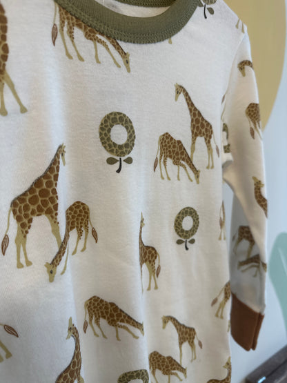 Katvig T-shirt met giraffen | lange mouw | biologisch katoen