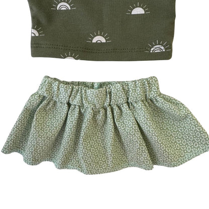 Gordi Poppenkleding - setje met groen rokje