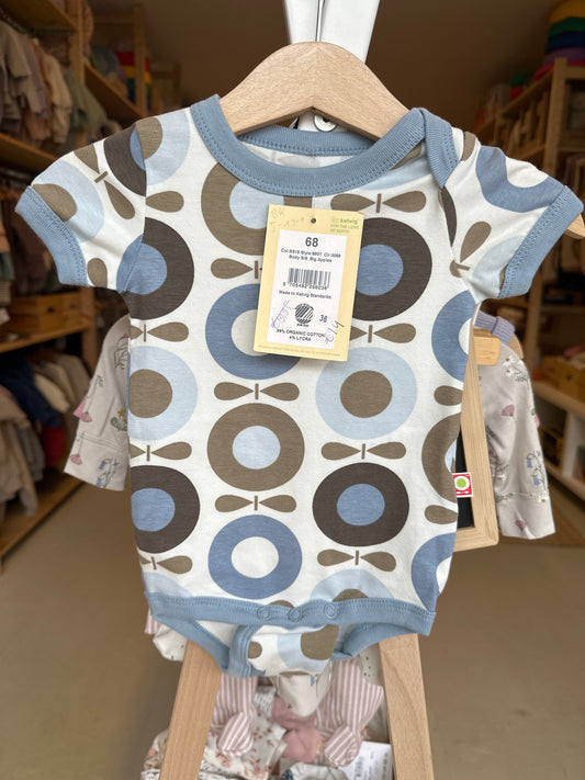 Romper Katvig maat 68 blauw bruin