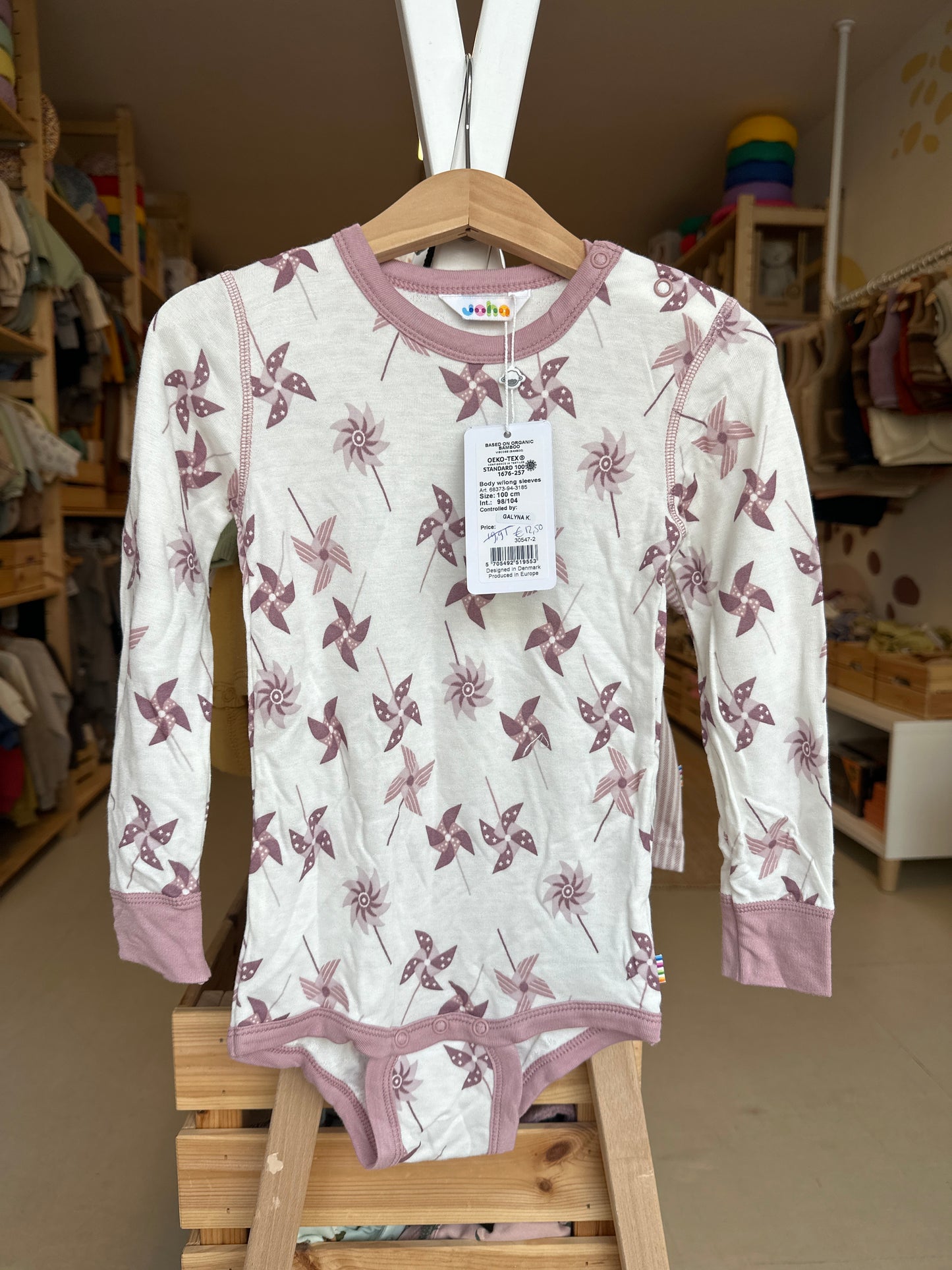 Romper- Roze molentjes - maat 100 - bamboe