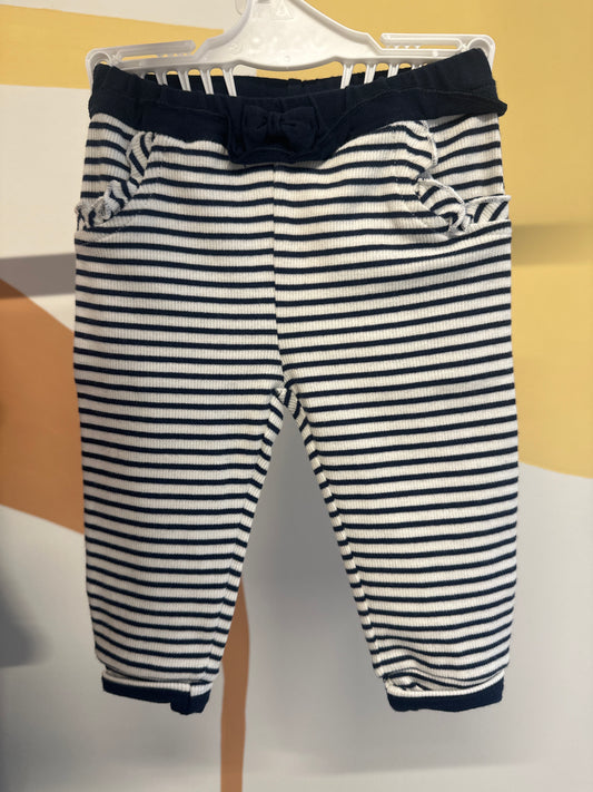 Broekje Feetje donkerblauw gestreept biologisch katoen