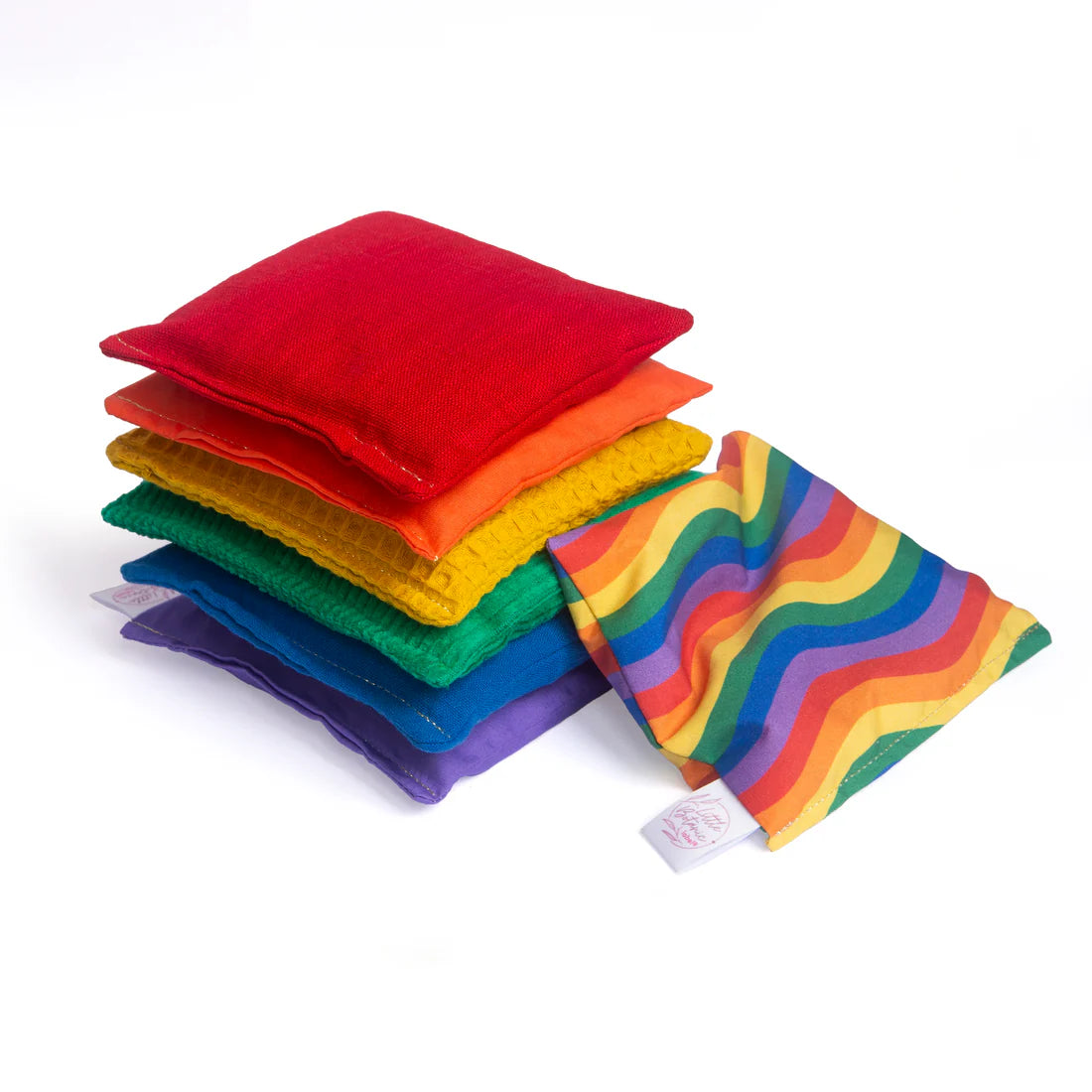 7 Pittenzakjes set - Regenboog + waves