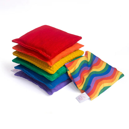 7 Pittenzakjes set - Regenboog + waves