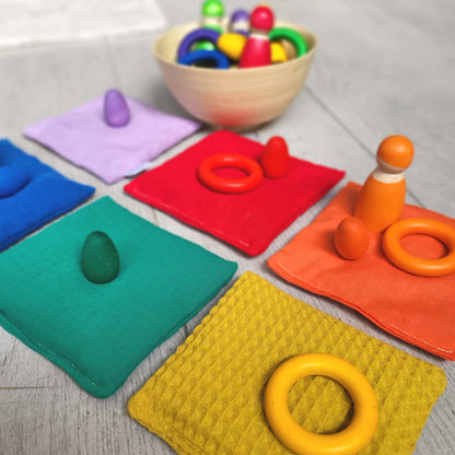 7 Pittenzakjes set - Regenboog + waves