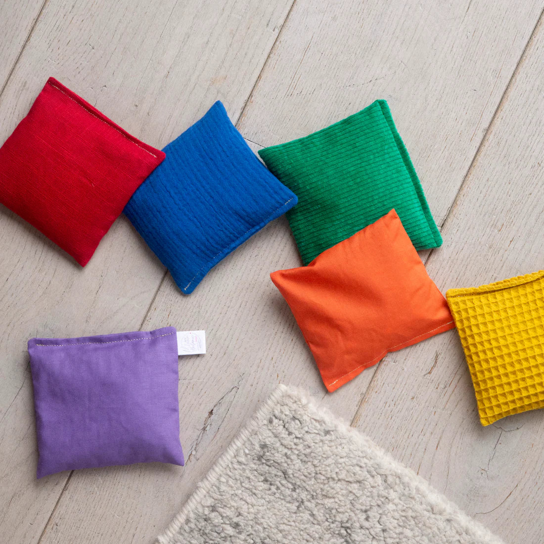 7 Pittenzakjes set - Regenboog + waves