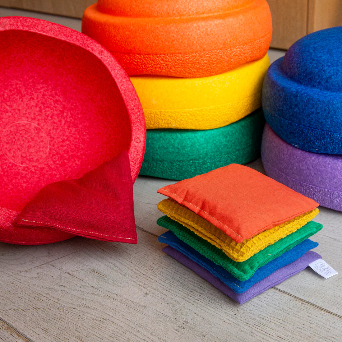 7 Pittenzakjes set - Regenboog + waves