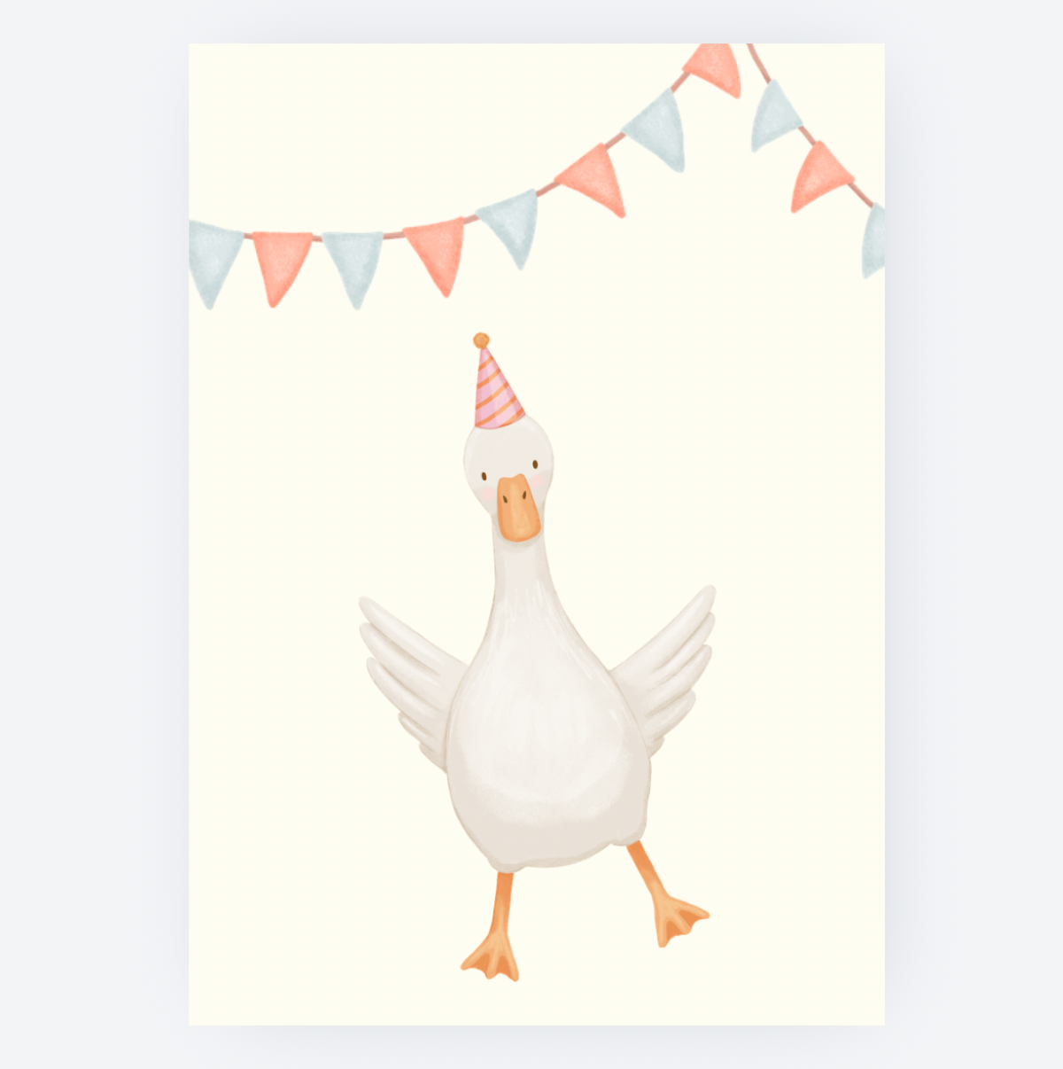 Ansichtkaart - Eendje viert Feest