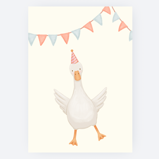 Ansichtkaart - Eendje viert Feest