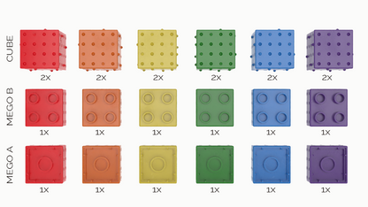 Magnetische Bouwblokken Regenboog 24 stuks