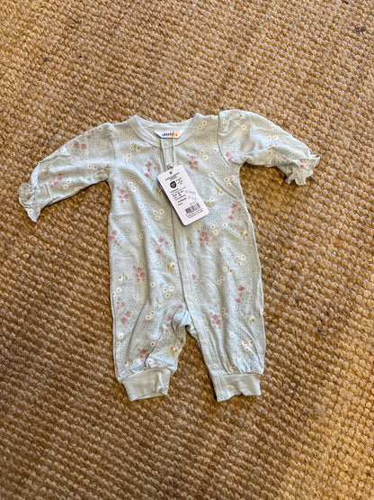 Boxpakje - mint met bloemen - bamboe - maat 50