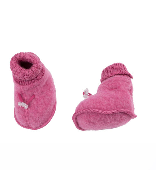 Slofjes wol fleece raspberry