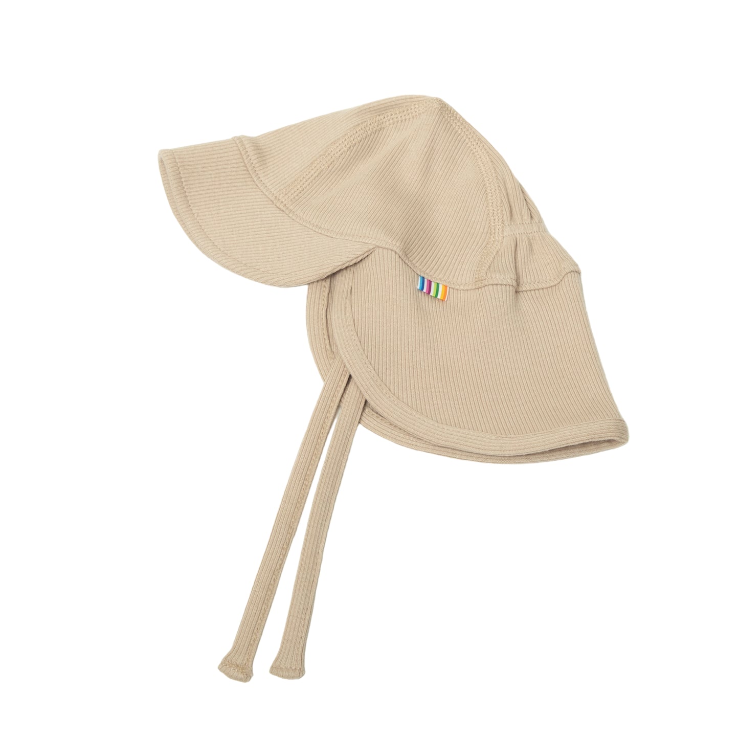 Zonnehoedje beige rib - biologisch katoen