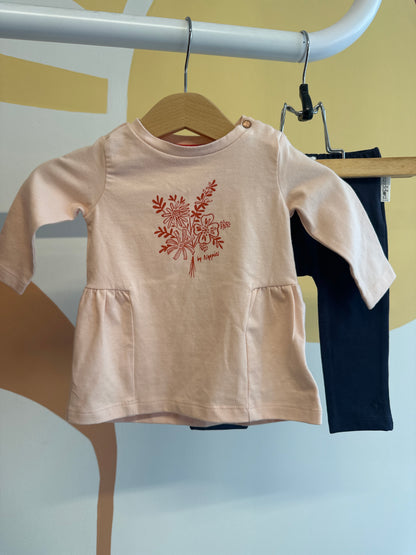 Set Noppies roze/donkerblauw (biologisch katoen)