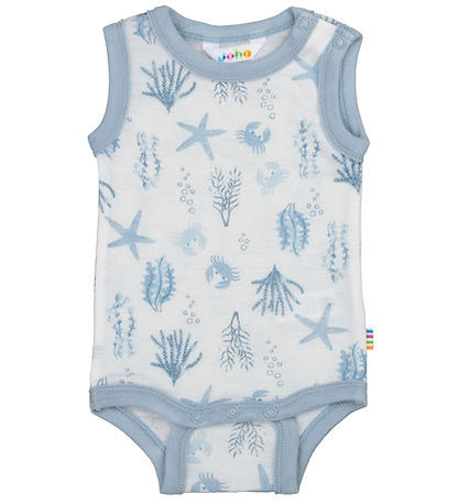 Romper mouwloos - oceaan - blauw - merinowol