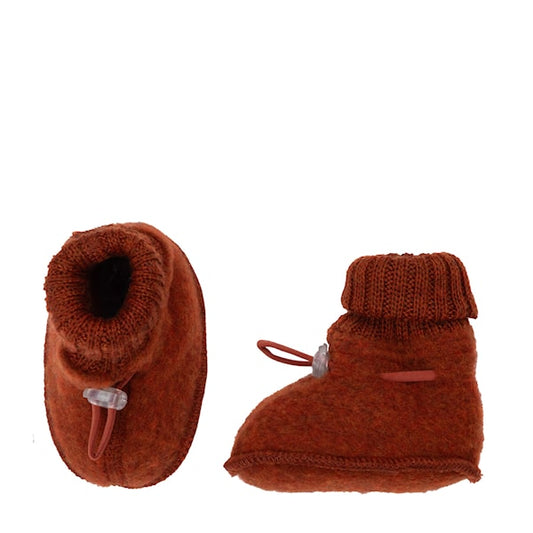 Slofjes wol fleece - Russet