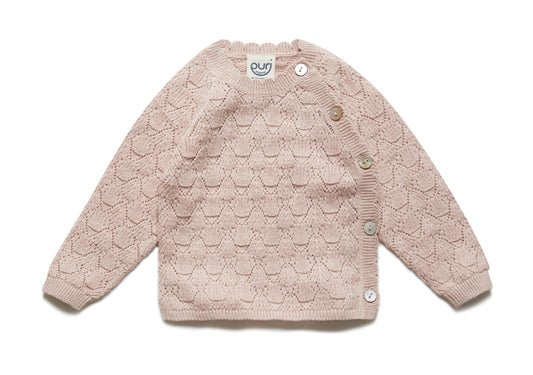 Overslag vestje - ajour - katoen en zijde - lichtroze