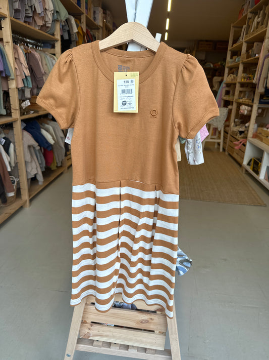 Katvig jurk bruin/streepjes maat 128