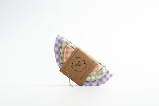 Tess & Tobi  | bowl covers | set van 3 | ruitjes