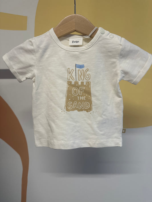 T-shirt Feetje korte mouw wit zandkasteel (biologisch katoen)