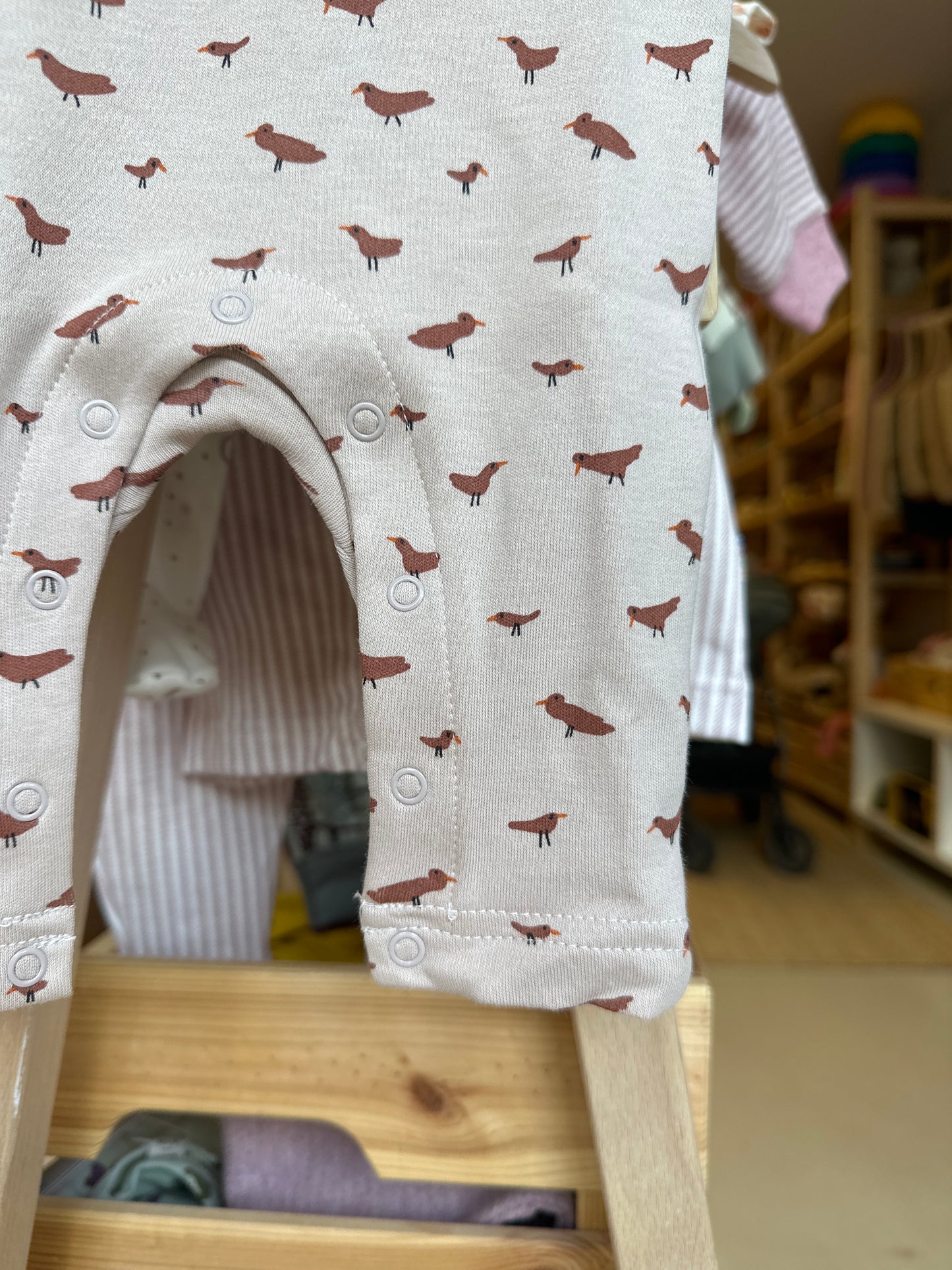 Trixie boxpakje biologisch katoen beige bruin vogels maat 50/56