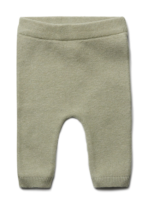 Broekje gebreid - katoen/zijde - pistache groen