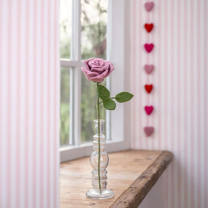 Bloem van wolvilt - roos - lichtroze