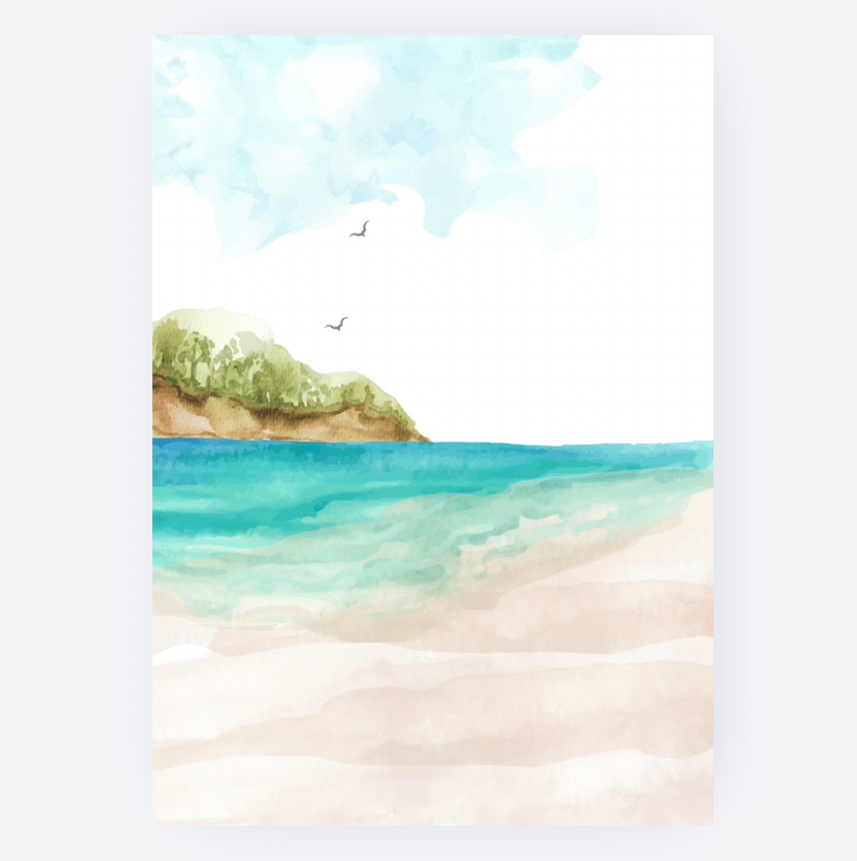 Ansichtkaart - Aquarel Strand