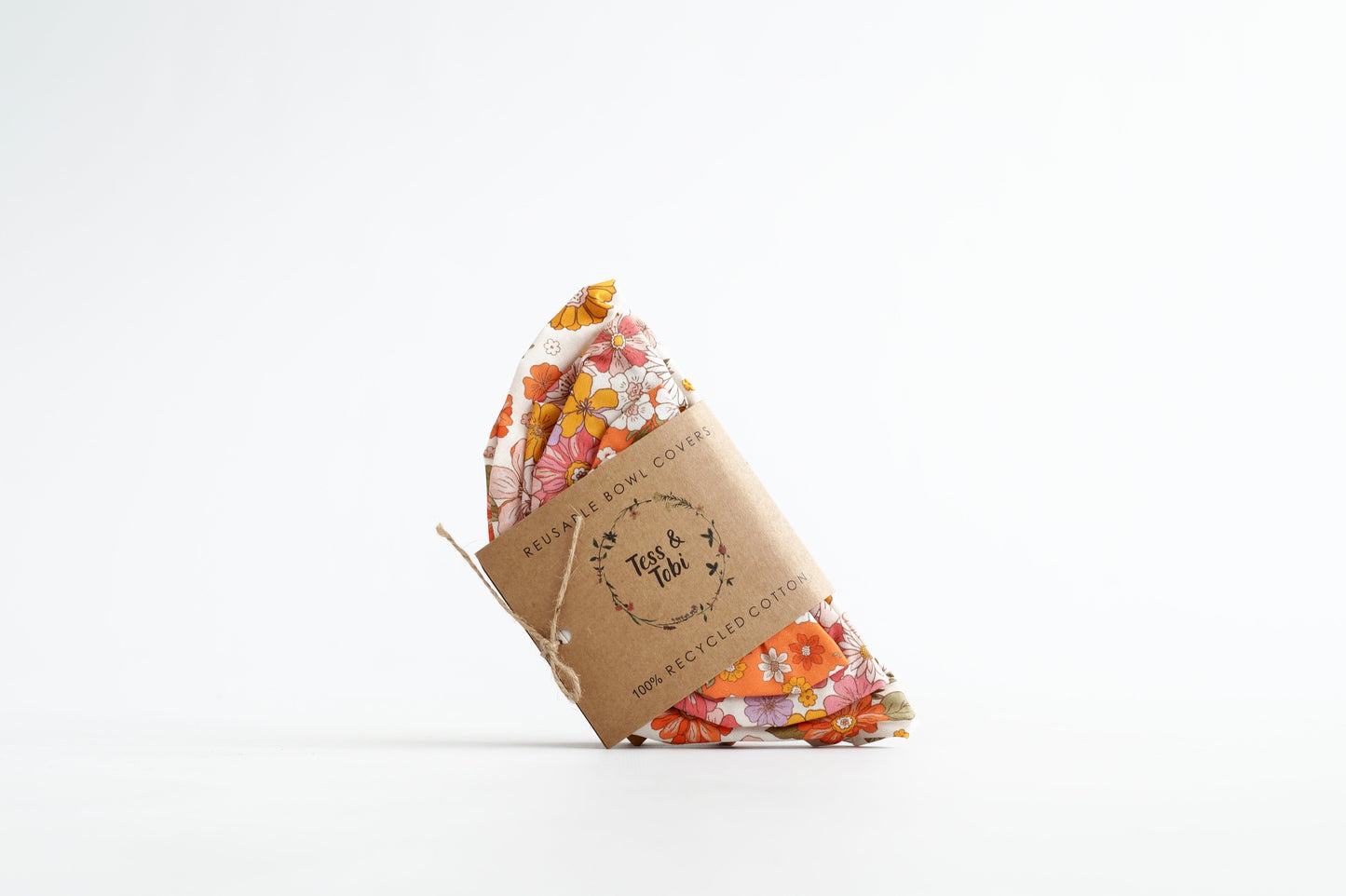Tess & Tobi  | bowl covers | set van 4 | retro bloemen