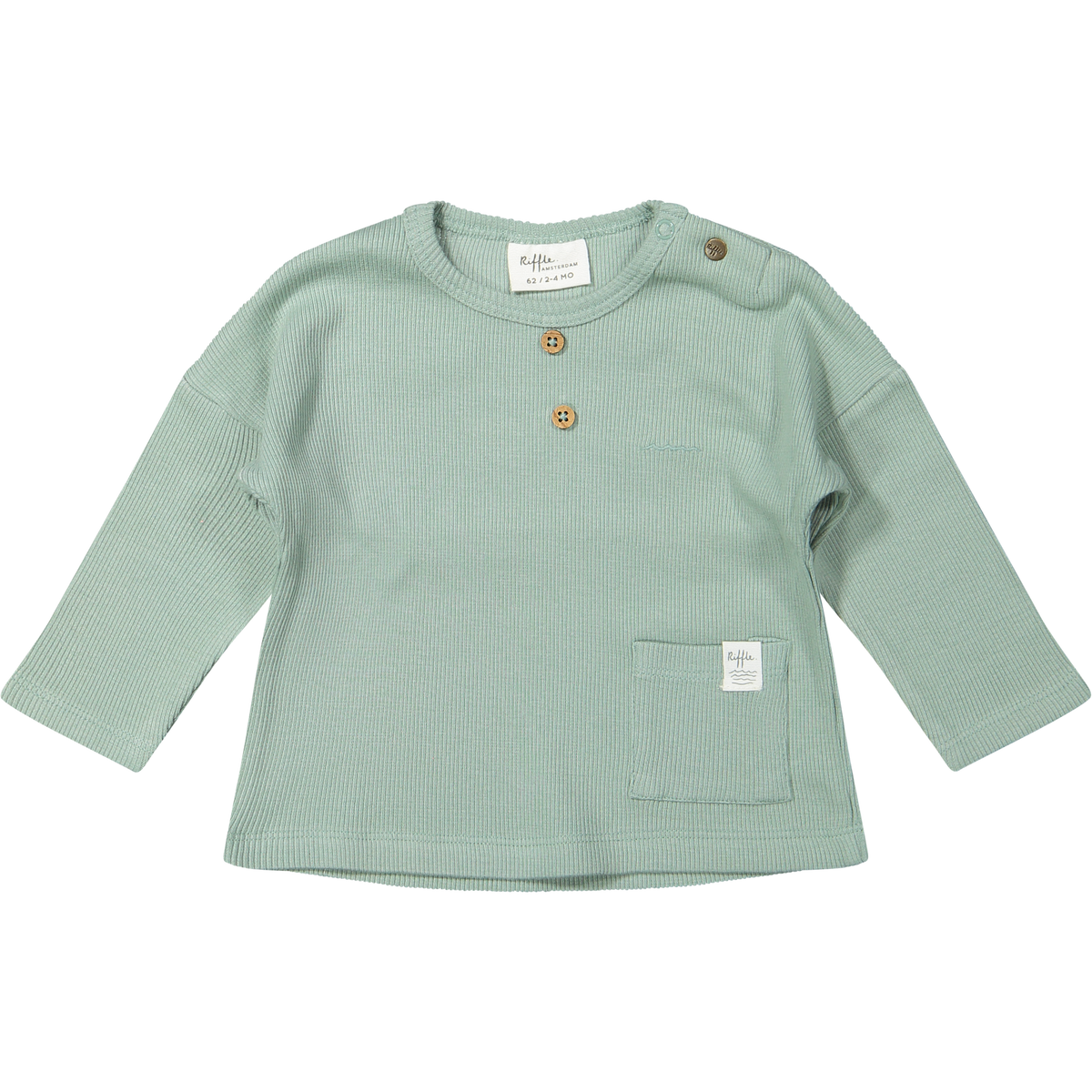 Shirtje mint groen - Riffle Amsterdam - maat 62