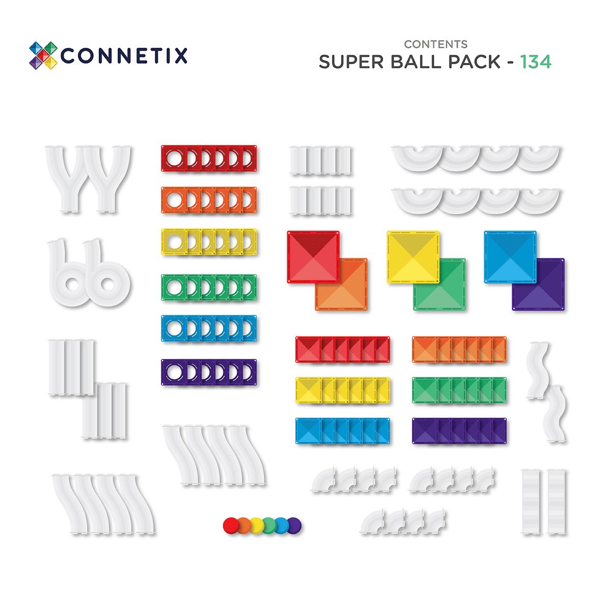 Super Ball Run Pack - regenboog - 134 stuks