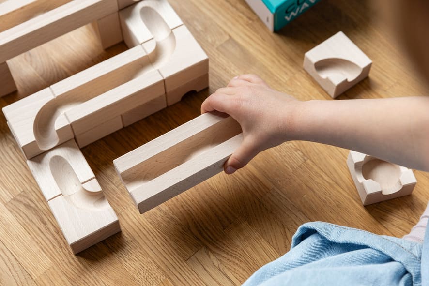 Cuboro houten knikkerbaan uitbreiding - Wave