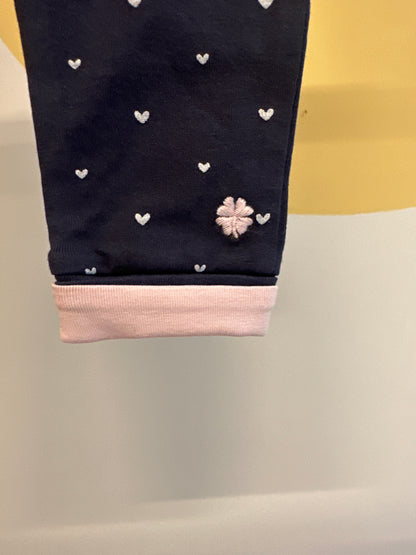 Blauw broekje met witte hartjes Noppies (biologisch katoen)