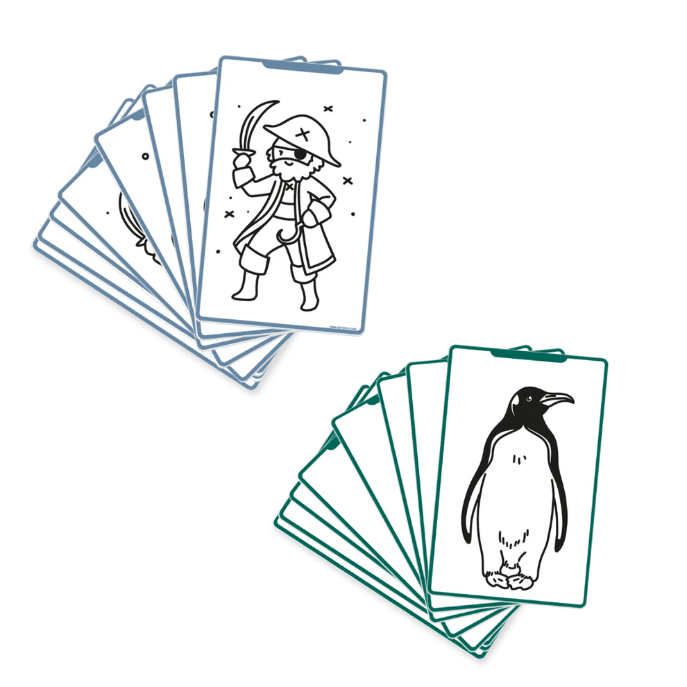 Kidydraw mini extra tekenkaarten Dieren & Oceanen en Piraten